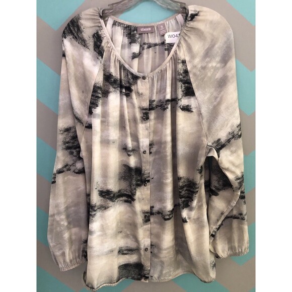 chico's women's sz 3 ( L 16-18 ) blouse buttons print casual dress shirt 307 - Picture 3 of 11